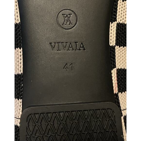 Vivaia Checker Margot 2.0 Flats Square Toe V-Cut Shoe Size 41 US 10-10.5 Preppy - Picture 4 of 11